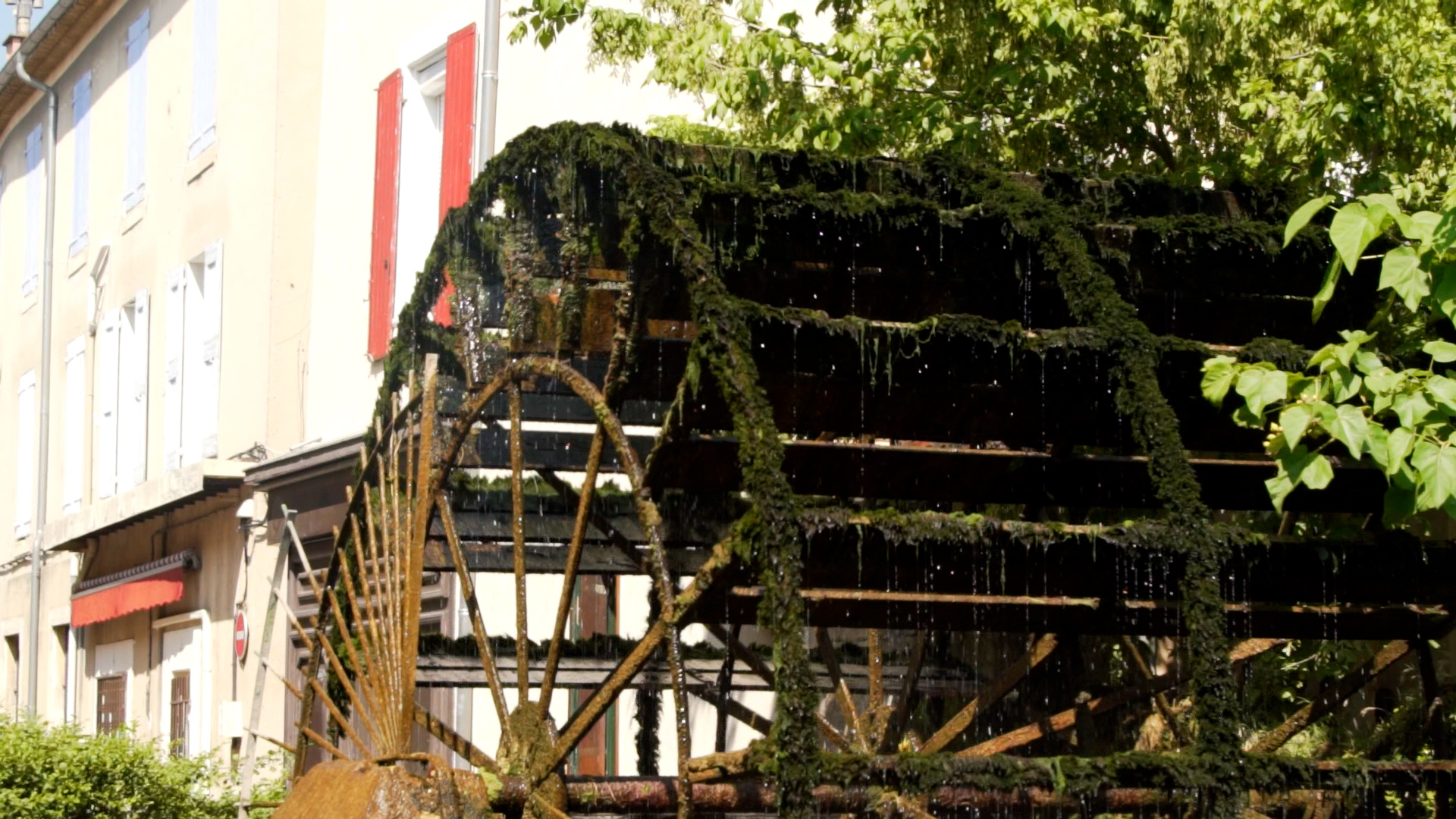 A French water mill powered by the river